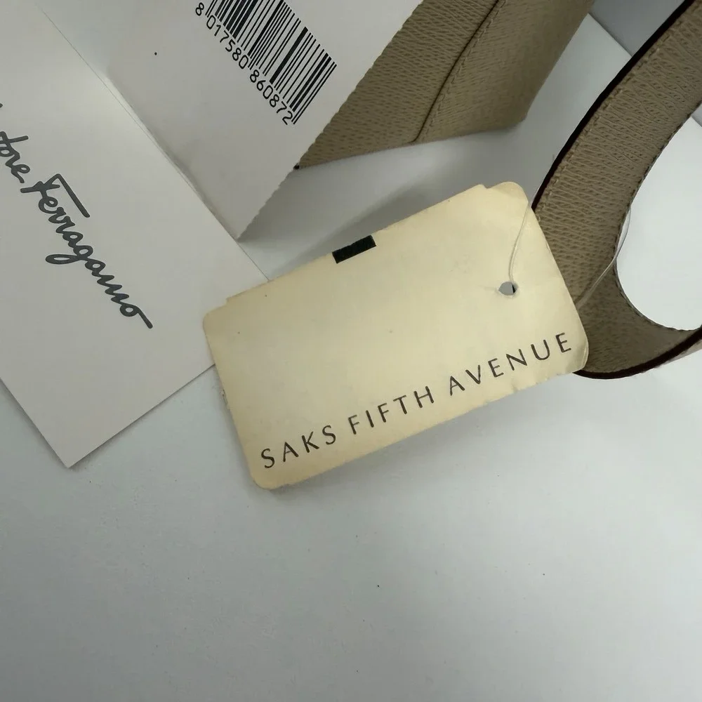 Vintage Salvatore Ferragamo Leather Purse Khaki Beige NWT $495.00 Gazzella